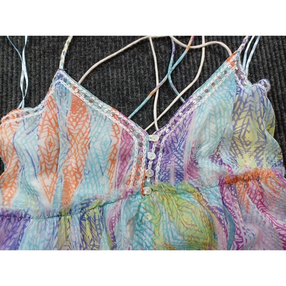 Free People Dresses & Skirts - Free People Floral Boho Maxi Dress Crisscross Straps Summer Resort M